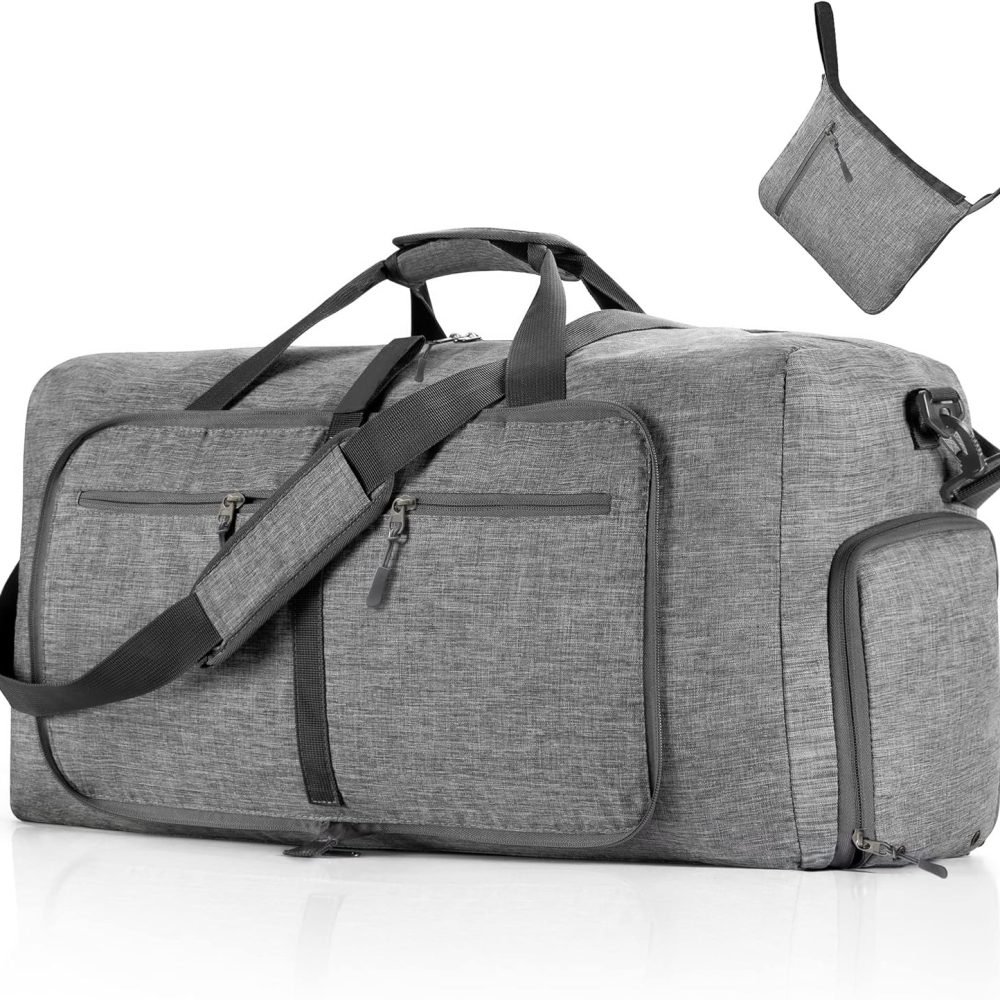 Travel Duffle Bag for Men, 65L 85L 115L Foldable Travel Duffel Bag with Shoes Compartment Overnight Bag for Men Women